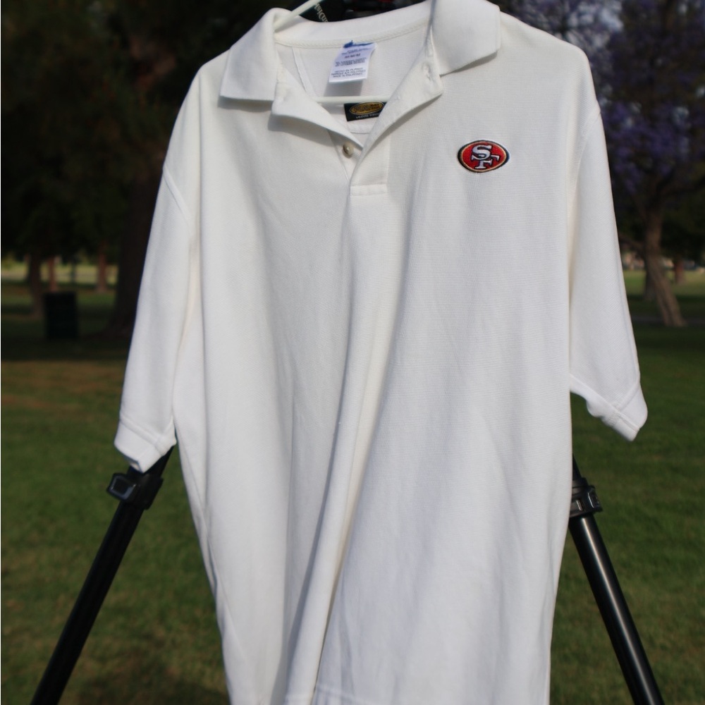 San Francisco 49ers White Polo Shirt - PlayDry Moisture Wicking - Size M